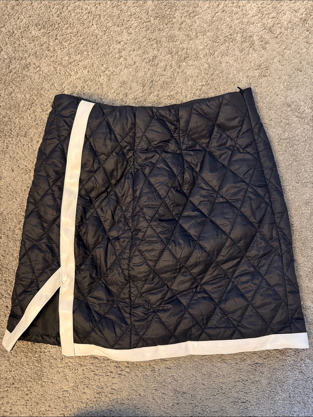 Treasure & Bond Black Quilted Mini Skirt with White Trim